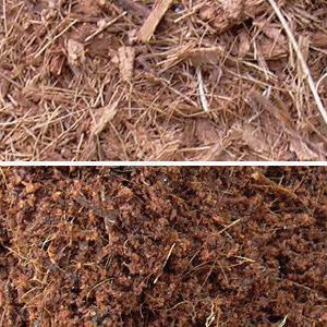 Hydrated Coco Peat Coarse and Fine Grade Side by Side