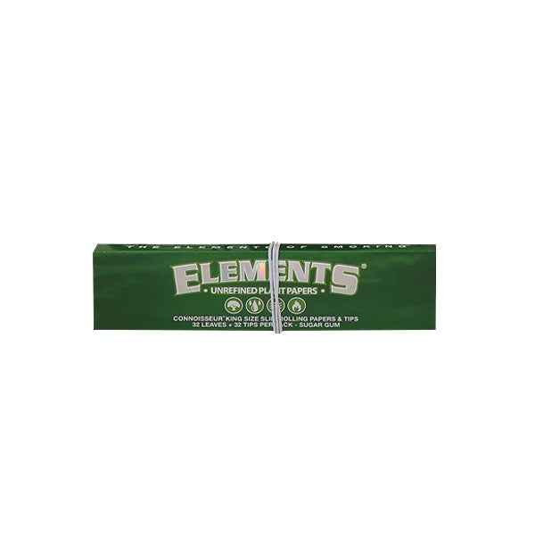 Elements Green Kingsize Rolling Papers + Tips