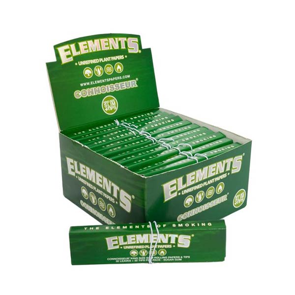 Element Paper Tips Box Elements Green Kingsize Rolling Papers + Tips (Box of 24) — Grow Guru
