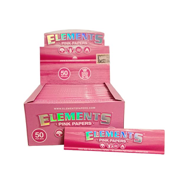 Elements Pink Kingsize Rolling Papers (Box of 50)