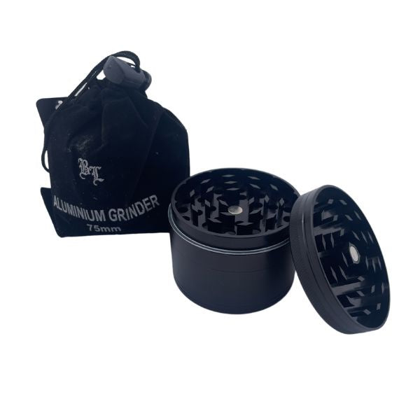 Black Leaf Metal Grinder 75mm Black