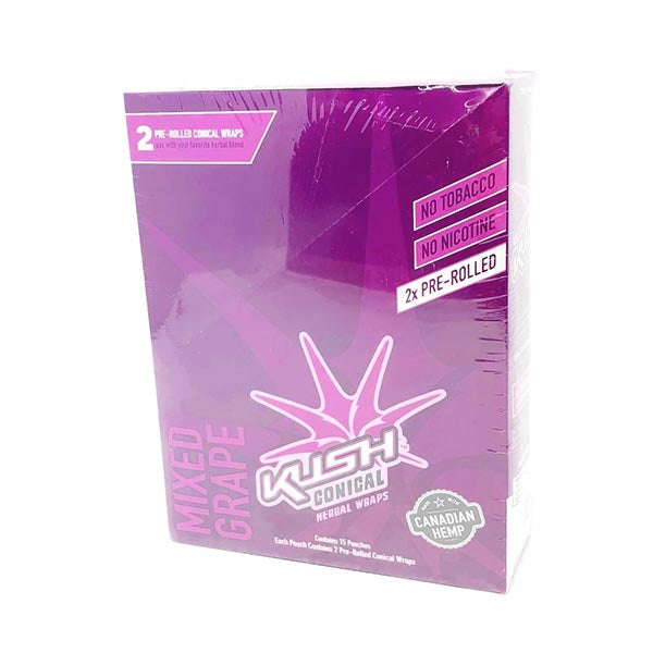 KUSH Conical Wrap Grape (Box of 15x2)