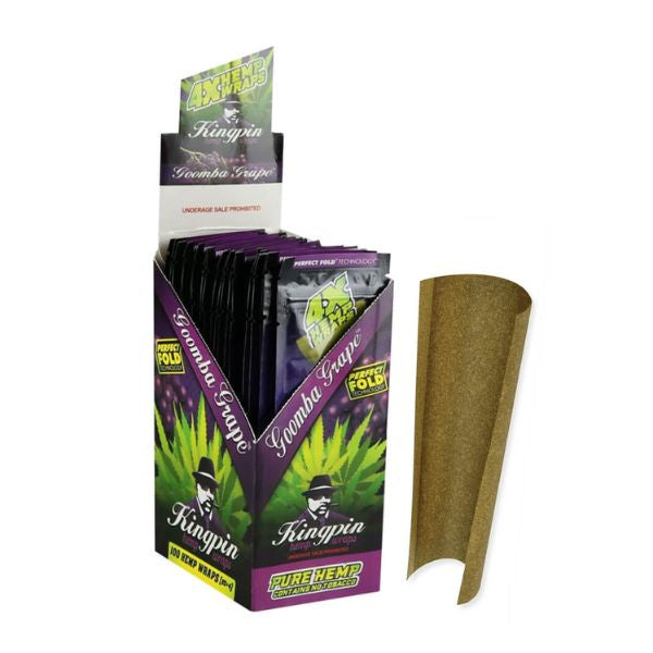 KingPin Hemp Wrap Purple (Goomba Grape) (Box of 25 x4)