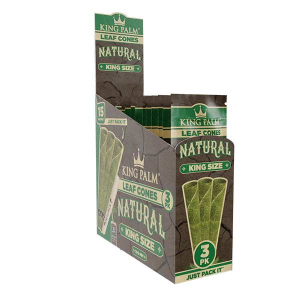 King Palm Natural Cones Kingsize (Box 15x3)