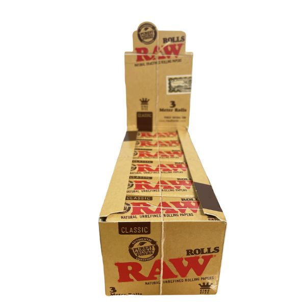 RAW Rolls 3m Rolling Paper (Box of 12)