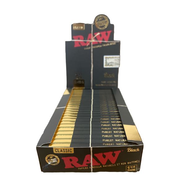 RAW Black Standard 1&1/4 Rolling Papers (Box of 24)