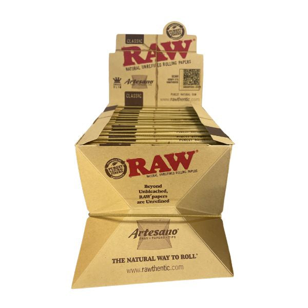 RAW Artesano Rolling Papers + Tips (Box of 15)