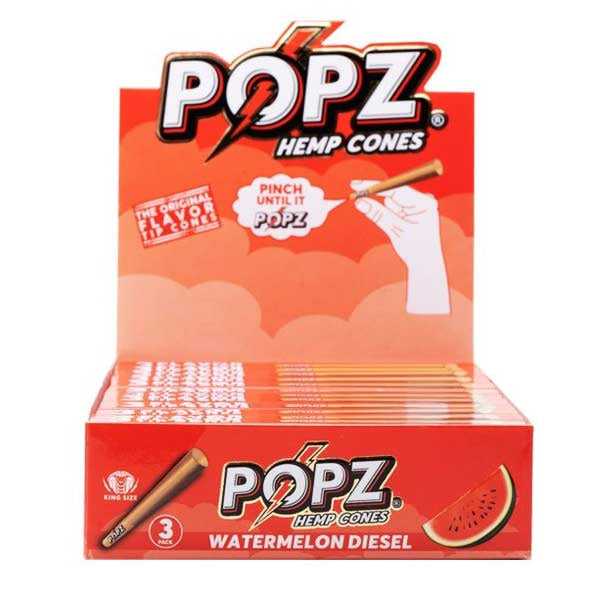 King Palm Popz Cones Kingsize Watermelon Diesel (Box 12x3)