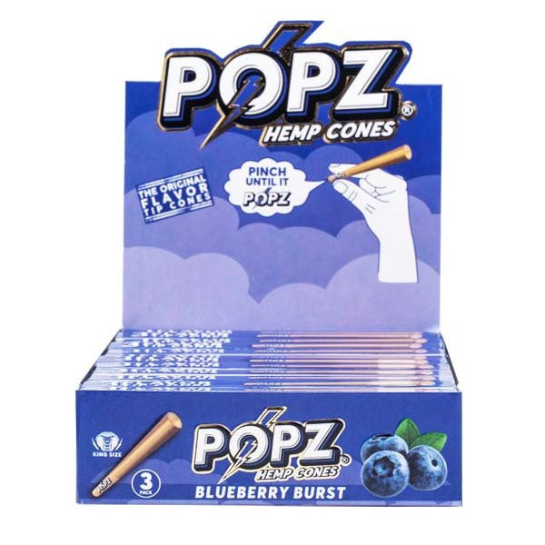 King Palm Popz Cones Kingsize Blueberry Burst (Box 12x3)