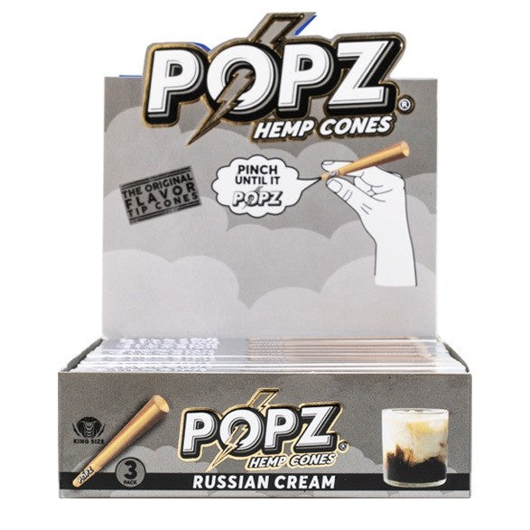 King Palm Popz Cones Kingsize Russian Cream (Box 12x3)