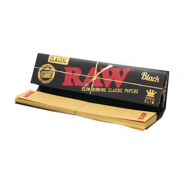 RAW Black Connoisseur Kingsize Rolling Papers + Tips (Box of 24)