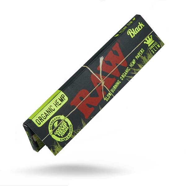 RAW Black Organic Kingsize Slim Rolling Papers (Box of 50)