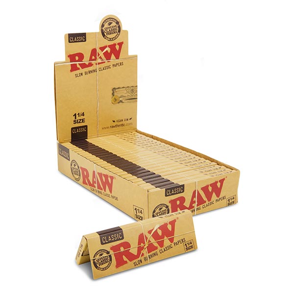 RAW Classic 1&1/4 Rolling Paper (Box of 24)