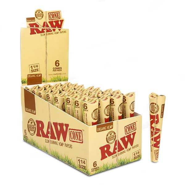 RAW Cones Organic 1&1/4 (Box of 32x6)