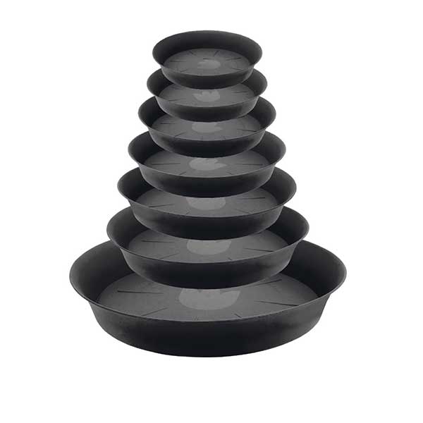 Plastia Round Saucer 35cm - Black Pots & Trays